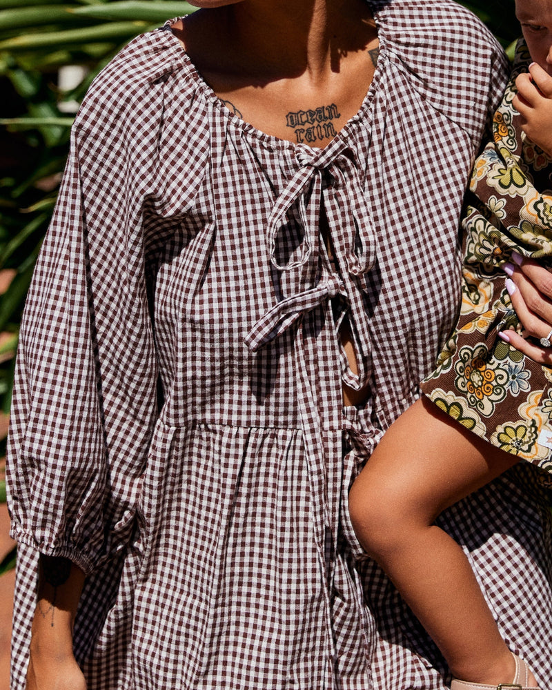 Florence top | Toffee Gingham