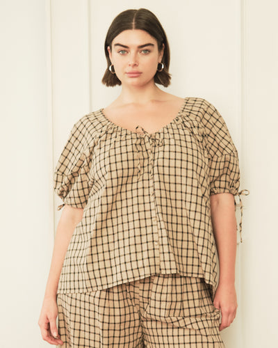 Harvey Top | Neutral Gingham