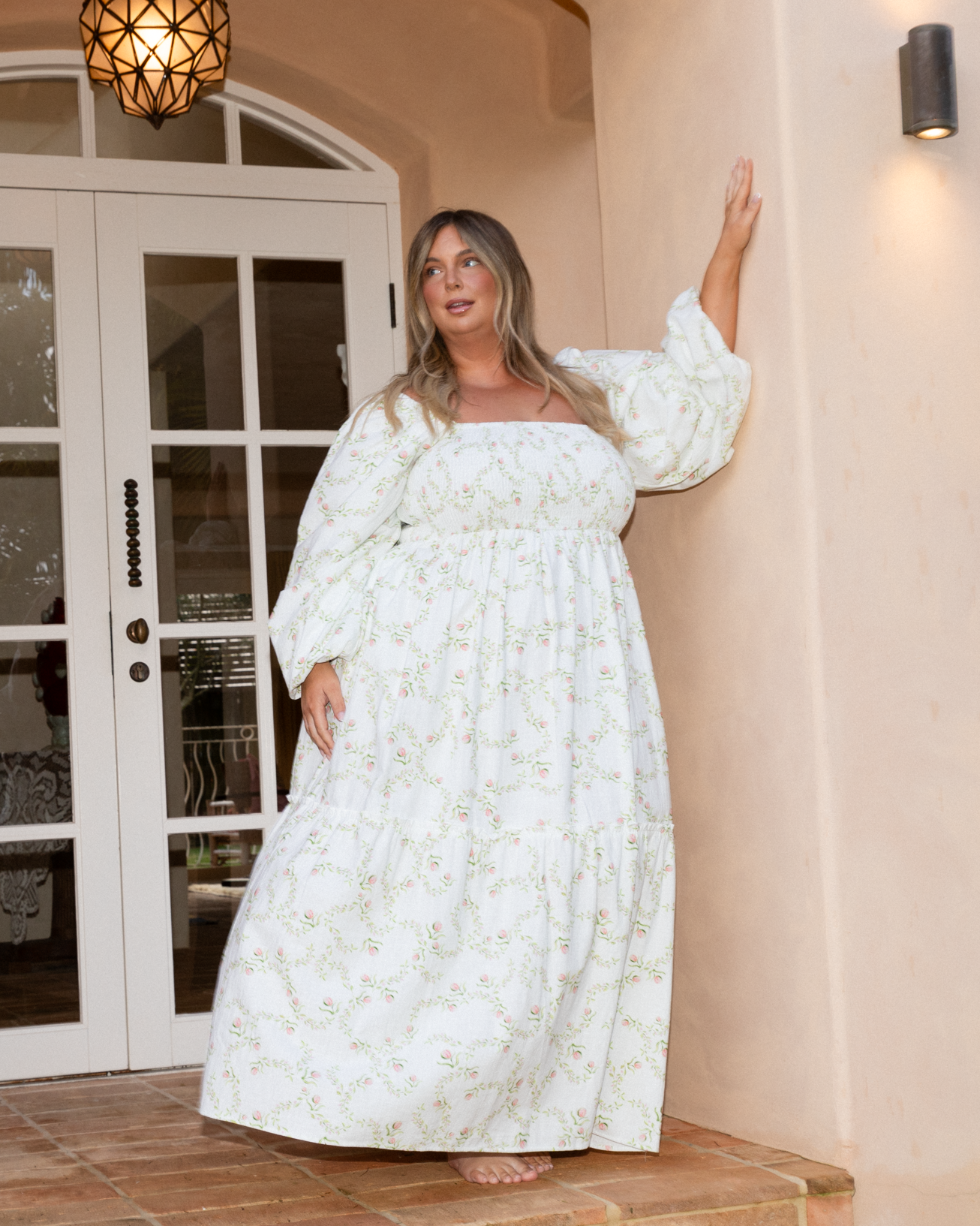 Izzy Maxi Dress in Cottage Rose - Breastfeeding Side Zipper - The Lullaby Club