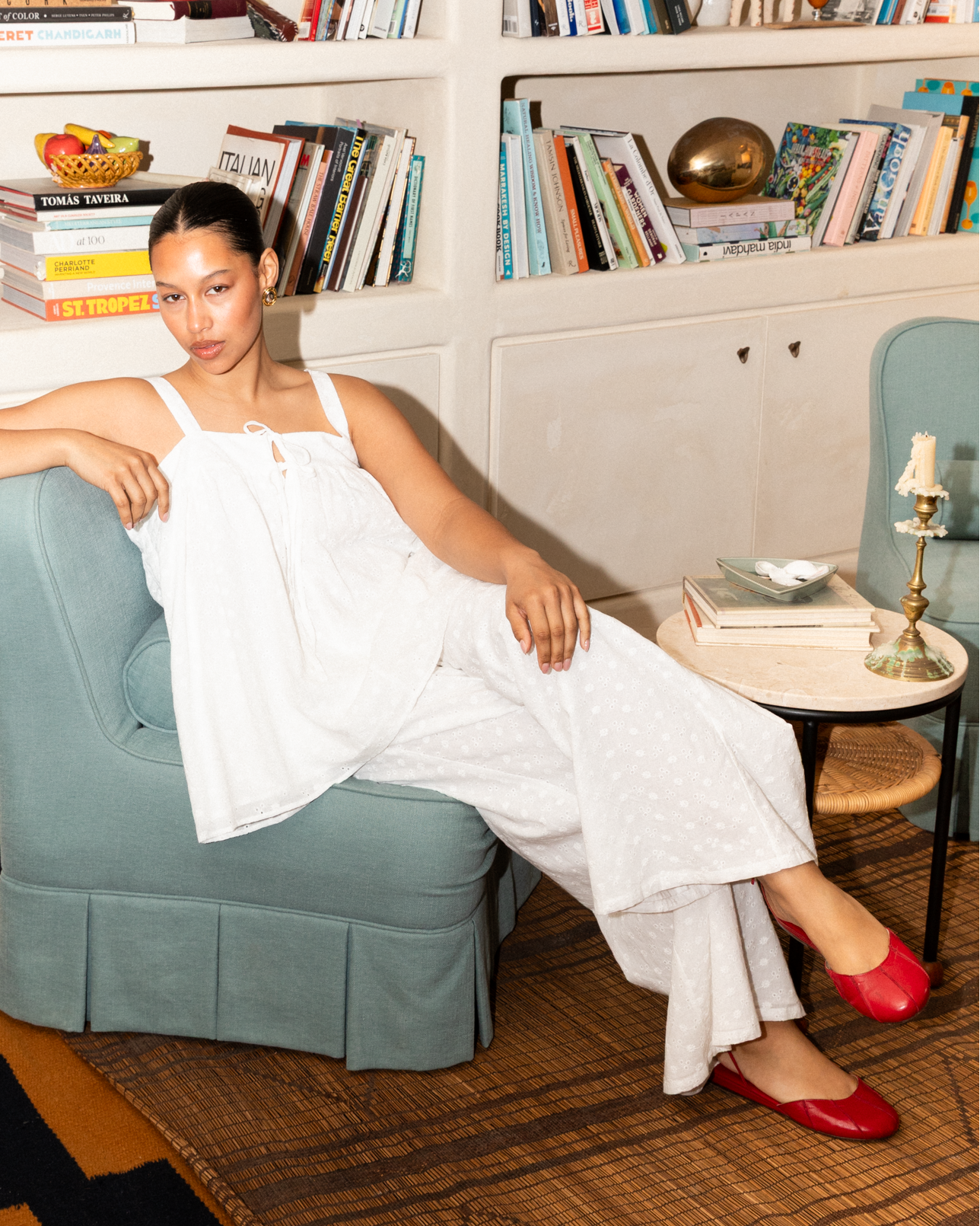 Posey Pants in White Embroidery - Size Inclusive Maternity Pants - The Lullaby Club