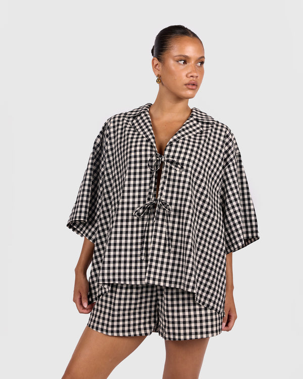 Billie Shirt | Black Gingham