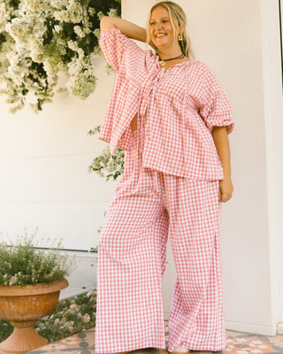 Posey Pants | Pink Gingham