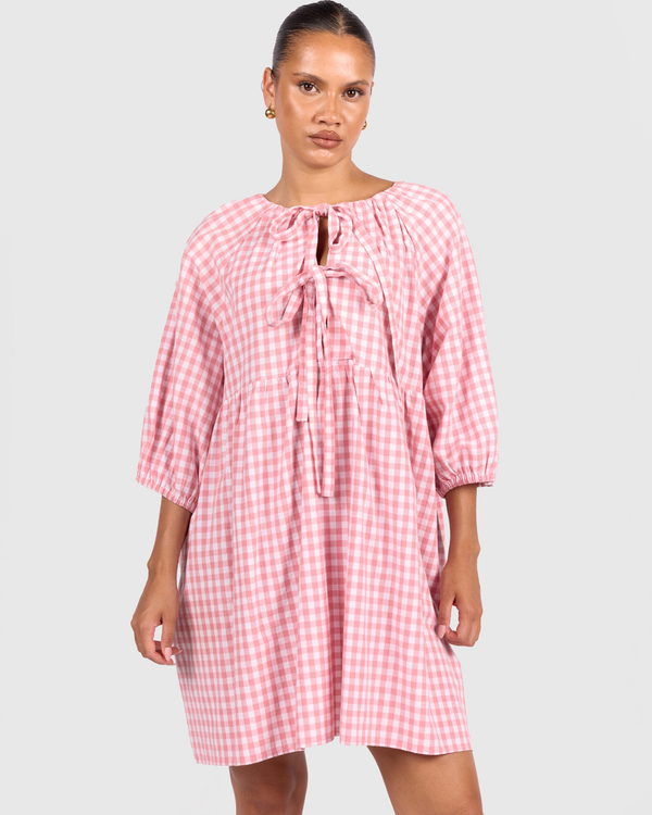 Florence Mini Dress | Pink Gingham