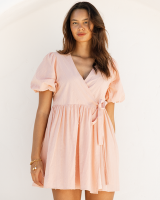 Scarlette Mini Wrap Dress | Pink