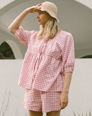 Florence Top | Pink Gingham