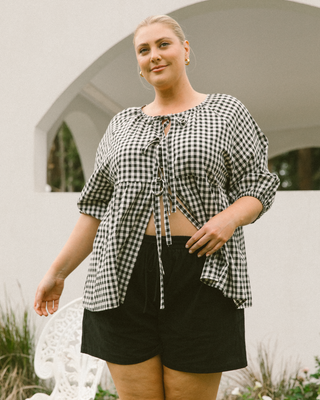 Florence Top | Black Gingham