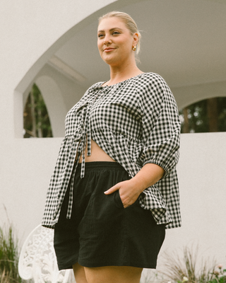 Florence Top | Black Gingham