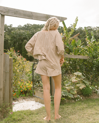 Matilda Shorts | Caramel Gingham (PRE ORDER)