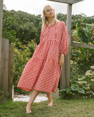 Maxi Avalon Smock Dress | Red Gingham | PRE-ORDER