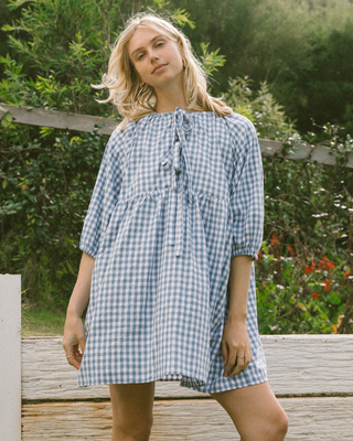 Florence Mini Dress | Blue Gingham (PRE-ORDER)