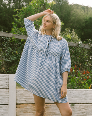 Florence Mini Dress | Blue Gingham (PRE-ORDER)