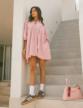 Florence Mini Dress | Pink Gingham