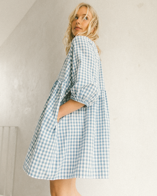 Florence Mini Dress | Blue Gingham (PRE-ORDER)