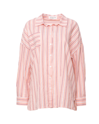 Sage Shirt | Peach Stripe
