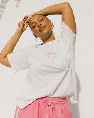 Essentials Tee | White & Pink