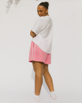 Essentials Track Shorts | Pink & White