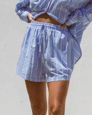 Sage Shorts | Blue Stripe
