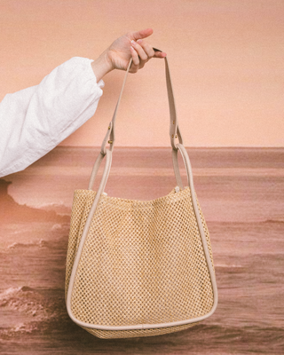Azure Woven Handbag | Beige