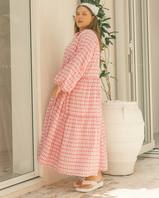 Maxi Avalon Smock Dress | Gingham Hearts