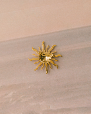 Golden Sunburst Brooch