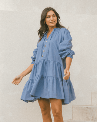 Avalon Smock Dress | Blue