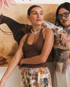 Butter Halter Tank in Chocolate - Size Inclusive Basics - The Lullaby Club