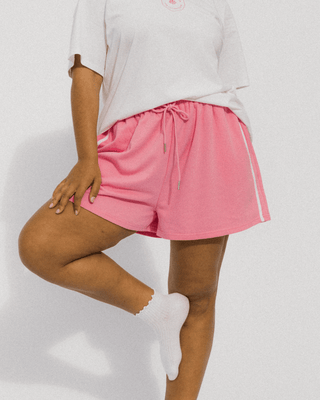 Essentials Track Shorts | Pink & White