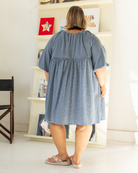 Florence Mini Dress in Navy Gingham - Extended Size Range AU 6-26 - The Lullaby Club