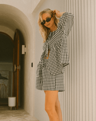 Florence Top | Black Gingham