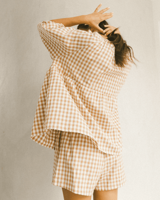 Florence Top | Caramel Gingham