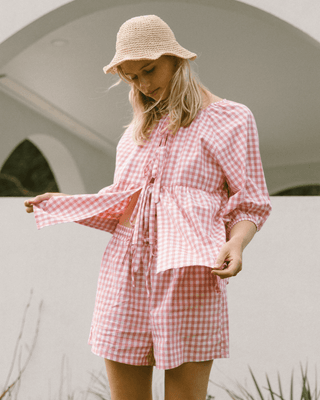 Florence Top | Pink Gingham