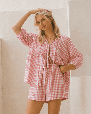 Florence Top | Pink Gingham