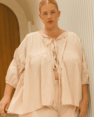 Florence Top | Pink/Green Gingham