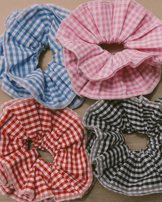 Gingham Charm Scrunchies