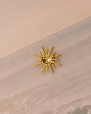 Golden Sunburst Brooch