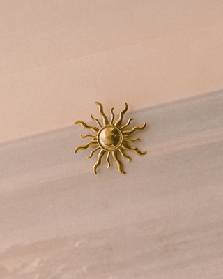 Golden Sunburst Brooch