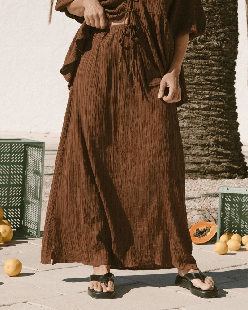 Lacey Skirt | Brown Crepe