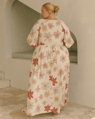 Layla Maxi Dress | Beige Flowers