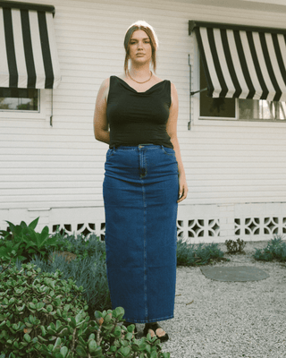 Lola Denim Maxi Skirt | Blue Denim