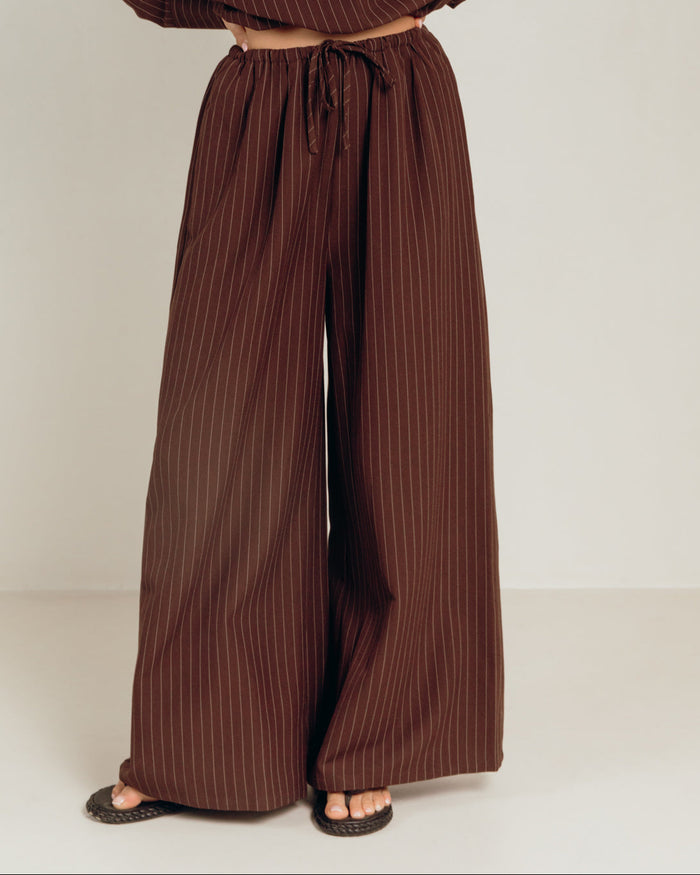 Lola Pants | Chocolate Pinstripe
