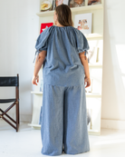 Lola Pants in Navy Gingham - Wide-Legged Pants - The Lullaby Club