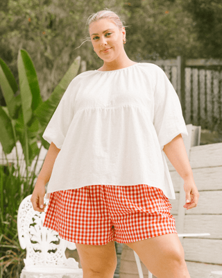 Matilda Maternity & Everyday Shorts - Red Gingham | Plus-Size & Postpartum Friendly Lounge Shorts