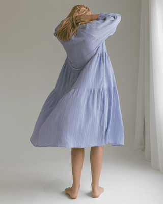 Maxi Ruby Smock Dress | Purple Crepe