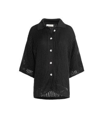 Mia Crochet Shirt | Black