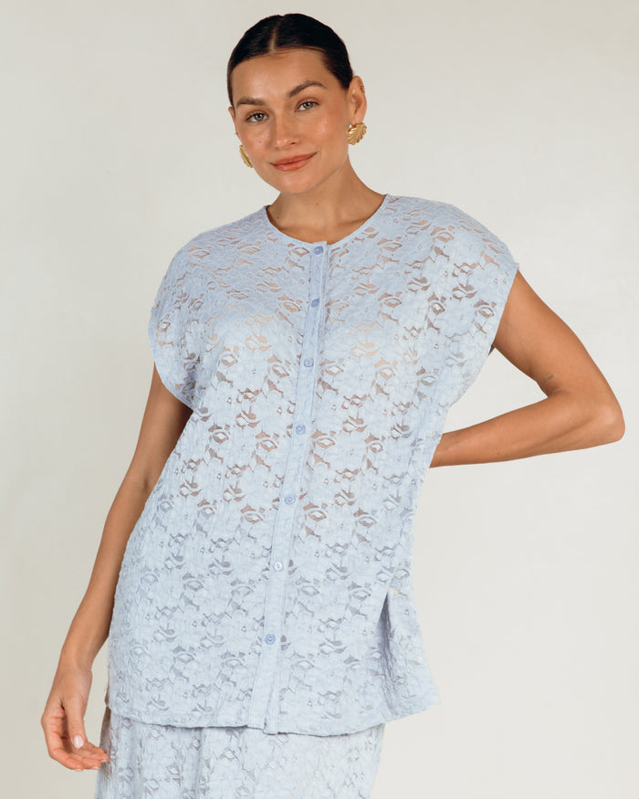 Poppy Lace Top | Blue Lace