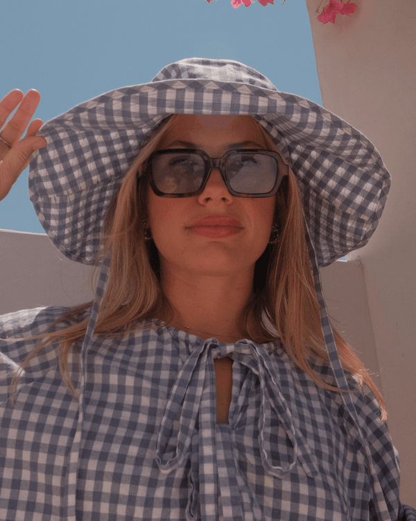 FINAL SALE | The Lullaby Sun Hat | Blue Gingham