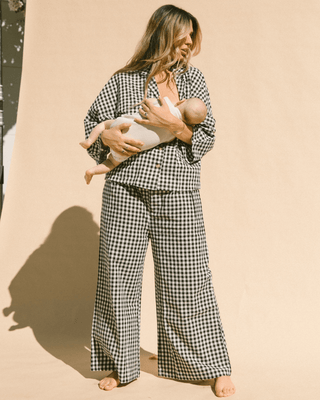 Women's Lounge Pants | Black Gingham