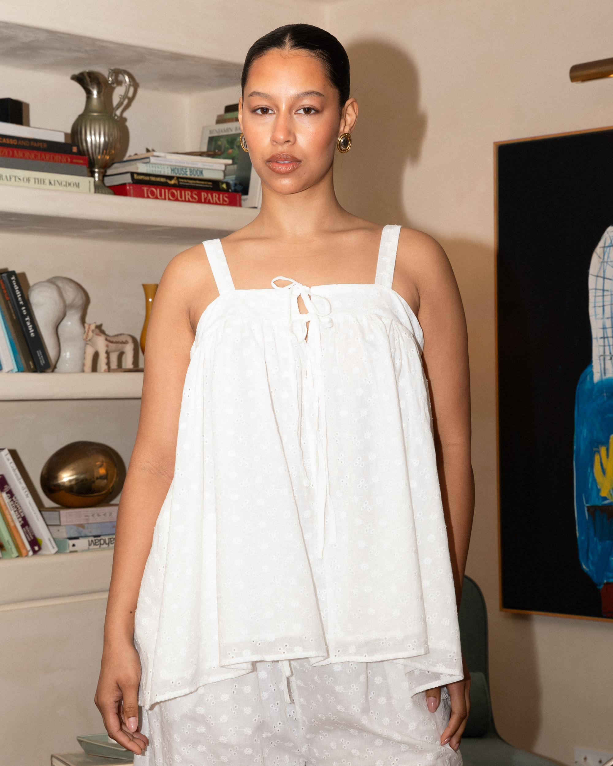 Zimi Top in White Embroidery - Breastfeeding and Maternity Friendly Top - The Lullaby Club