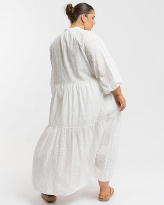 Maxi Avalon Smock Dress | White
