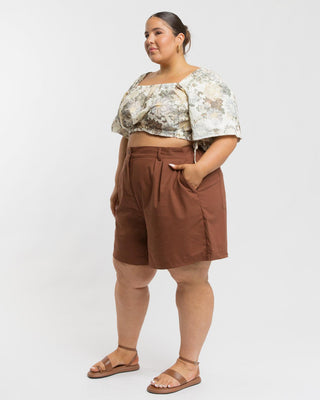 Maggie Tailored Shorts | Brown